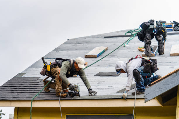 Professional Gutter Installation technician working in High Hill, MO